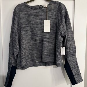 Joie Blue Long Sleeve Boxy Blouse